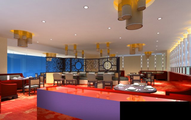 restaurant spaces 042 Model 3D .c4d .max .obj .3ds .fbx .stl .blend 