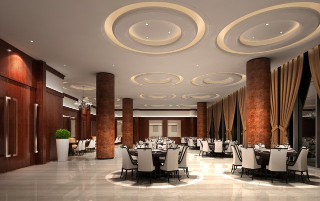 restaurant spaces 056 Model 3D .c4d .max .obj .3ds .fbx .stl .blend 