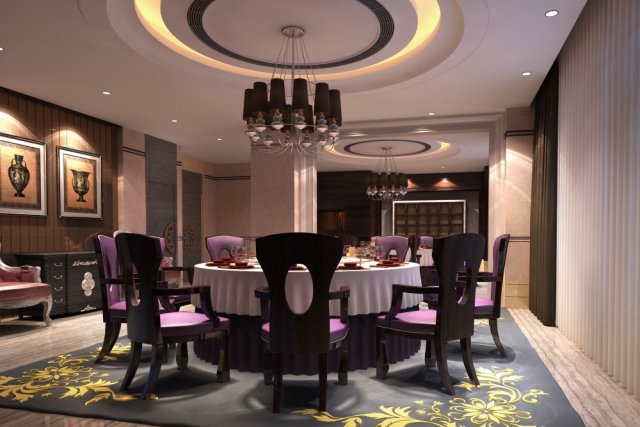 restaurant spaces 050 3D Model .c4d .max .obj .3ds .fbx .stl .blend 