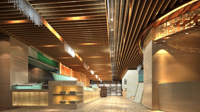 restaurant spaces 044 Model 3D .c4d .max .obj .3ds .fbx .stl .blend