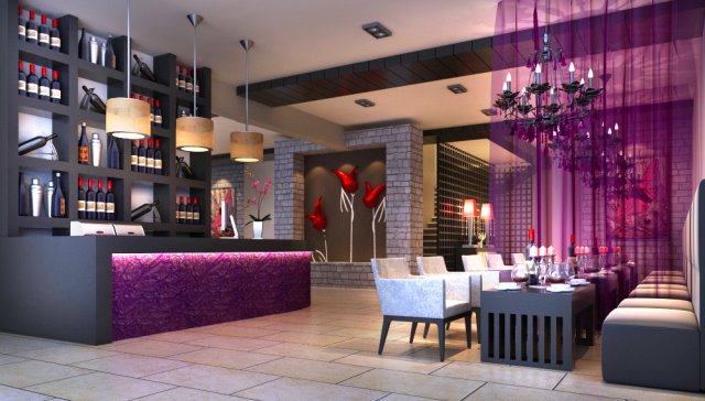 restaurant spaces 030 Model 3D .c4d .max .obj .3ds .fbx .stl .blend 