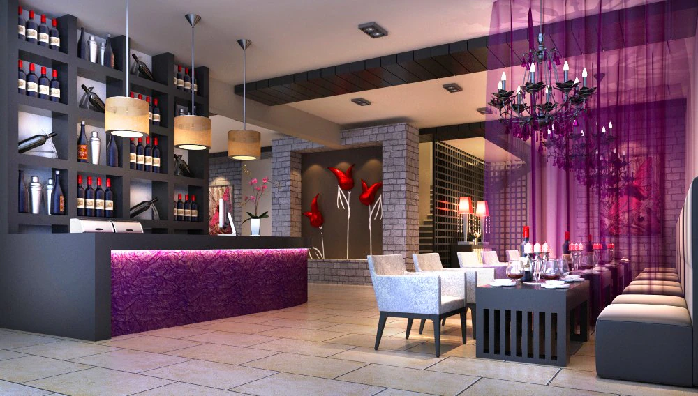 restaurant spaces 030 3D Model .c4d .max .obj .3ds .fbx .stl .blend 