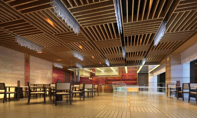 restaurant spaces 045 3D Model .c4d .max .obj .3ds .fbx .stl .blend 
