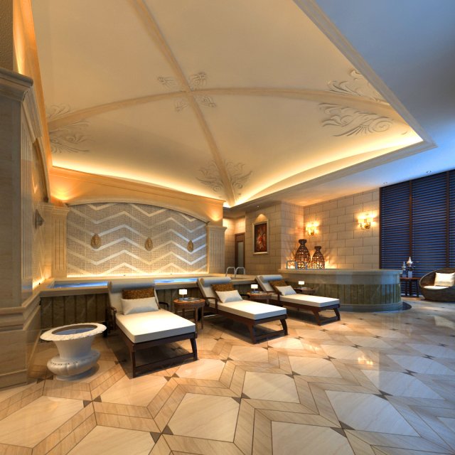 spa room 015 3D 模型 .c4d .max .obj .3ds .fbx .stl .blend 