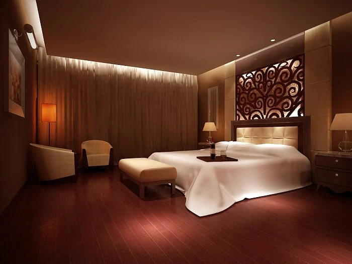 standard hotel room 2 3D Model .c4d .max .obj .3ds .fbx .stl .blend