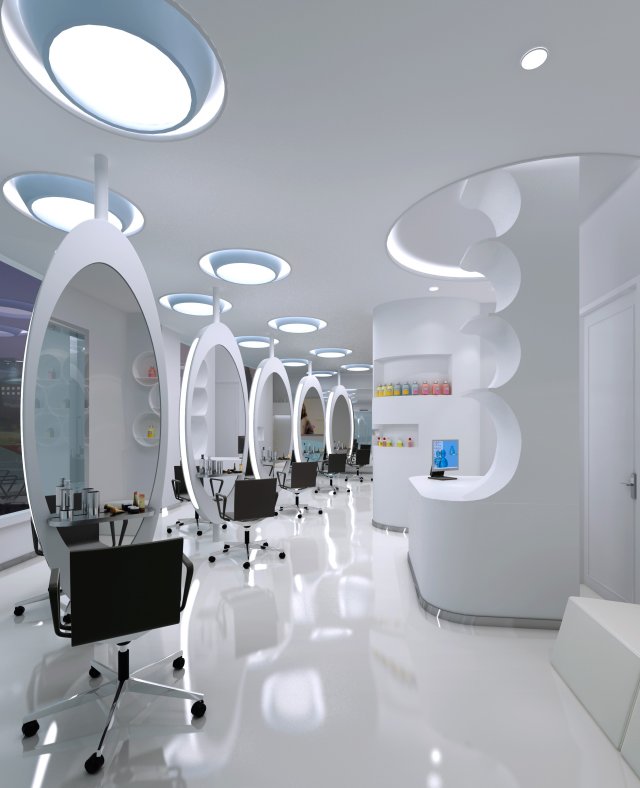 hairdressing room Modelo 3D .c4d .max .obj .3ds .fbx .stl .blend 