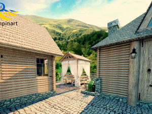 Restaurant and recreation complex with vats for exotic bathing 3D 模型