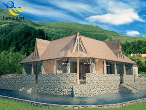Restaurant and recreation complex with vats for exotic bathing 3D 模型