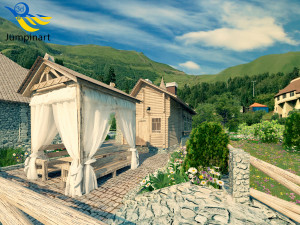 Restaurant and recreation complex with vats for exotic bathing 3D 模型
