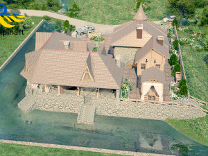 Restaurant and recreation complex with vats for exotic bathing 3D 模型