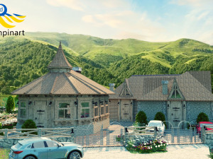 Restaurant and recreation complex with vats for exotic bathing 3D 模型