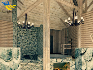 Restaurant and recreation complex with vats for exotic bathing 3D 模型