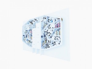modern bookcase 3D-Modell