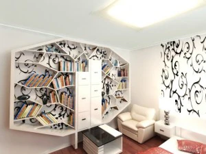 modern bookcase 3D Model