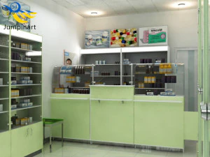 Pharmacy furniture 3D Model