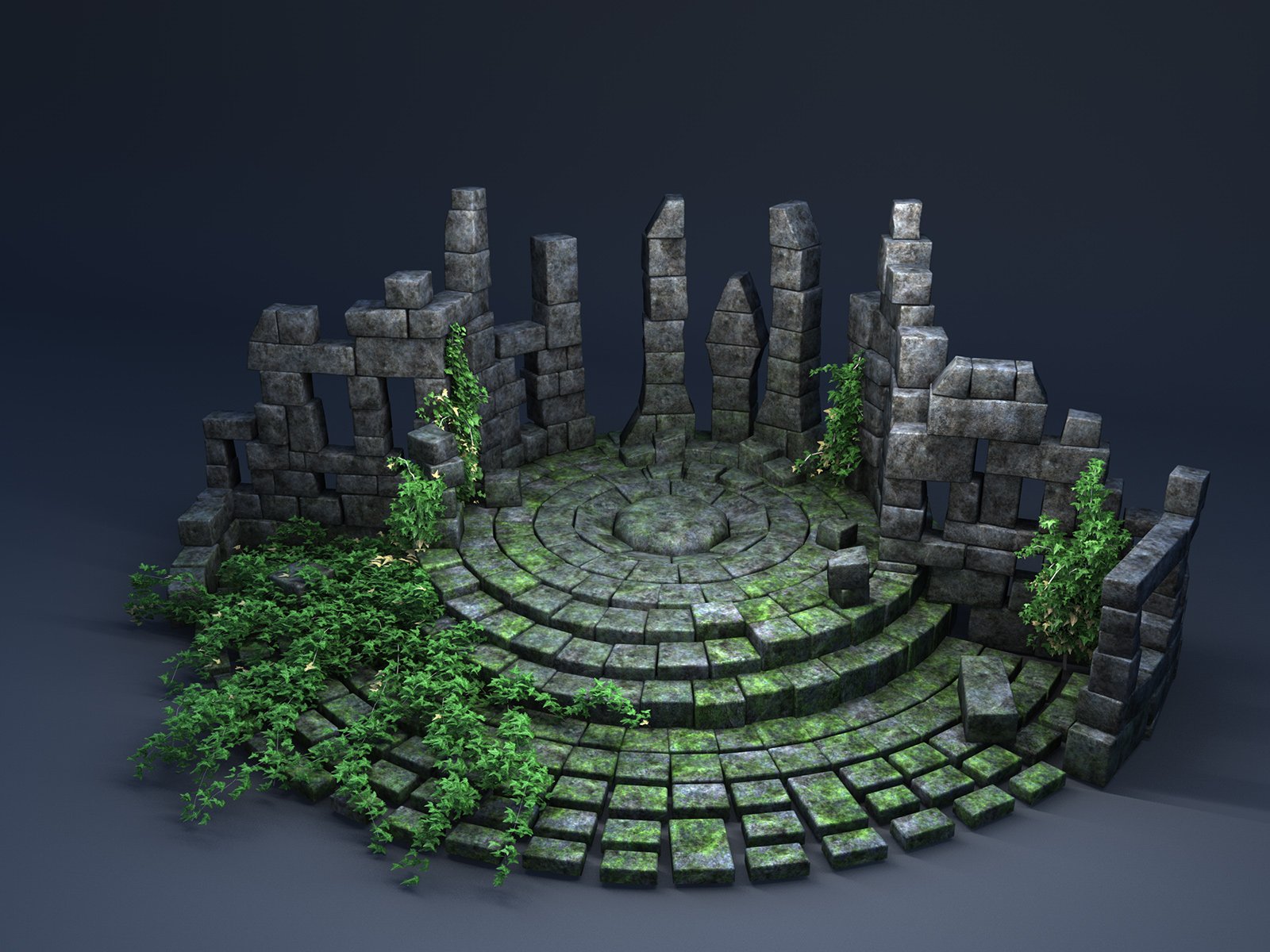 Ancient Stone Temple Ruin 3d Model In Buildings 3dexport