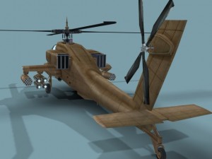 ah64d apache longbow helicopter 3d lowpoly model 3Dモデル