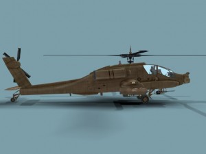 ah64d apache longbow helicopter 3d lowpoly model 3Dモデル