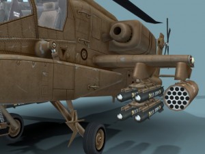 ah64d apache longbow helicopter 3d lowpoly model 3Dモデル