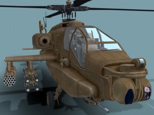 ah64d apache longbow helicopter 3d lowpoly model 3Dモデル