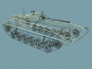bmp2m russian infantry vehicle 3d lowpoly 3D Model
