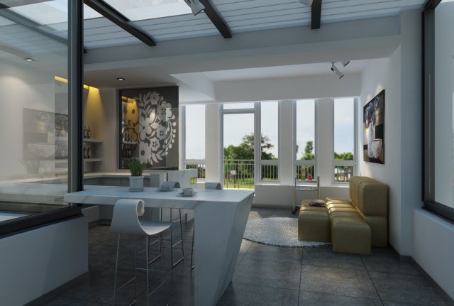 condo 407 3D Model .c4d .max .obj .3ds .fbx .stl .blend 