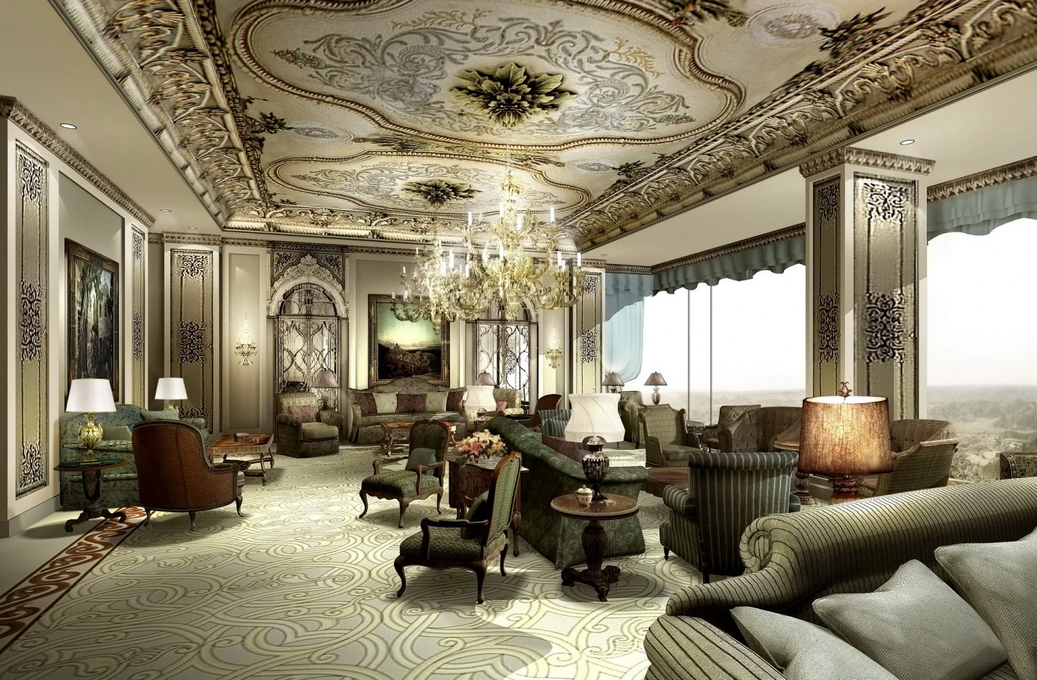 luxury antechamber 03 3D Model .c4d .max .obj .3ds .fbx .stl .blend 