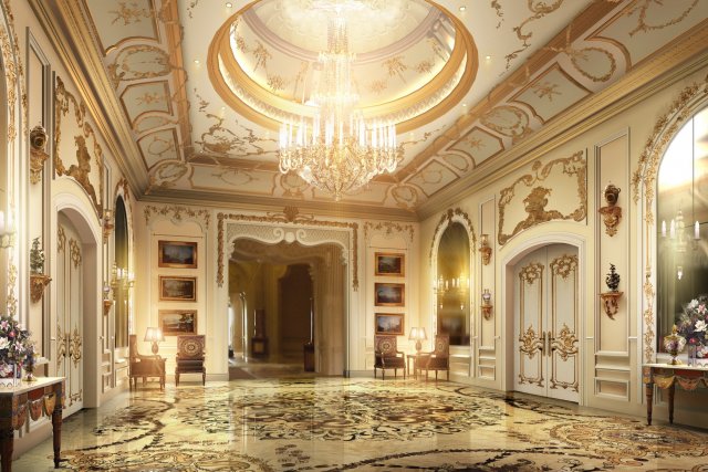 luxury lobby 01 3D 模型 .c4d .max .obj .3ds .fbx .stl .blend 