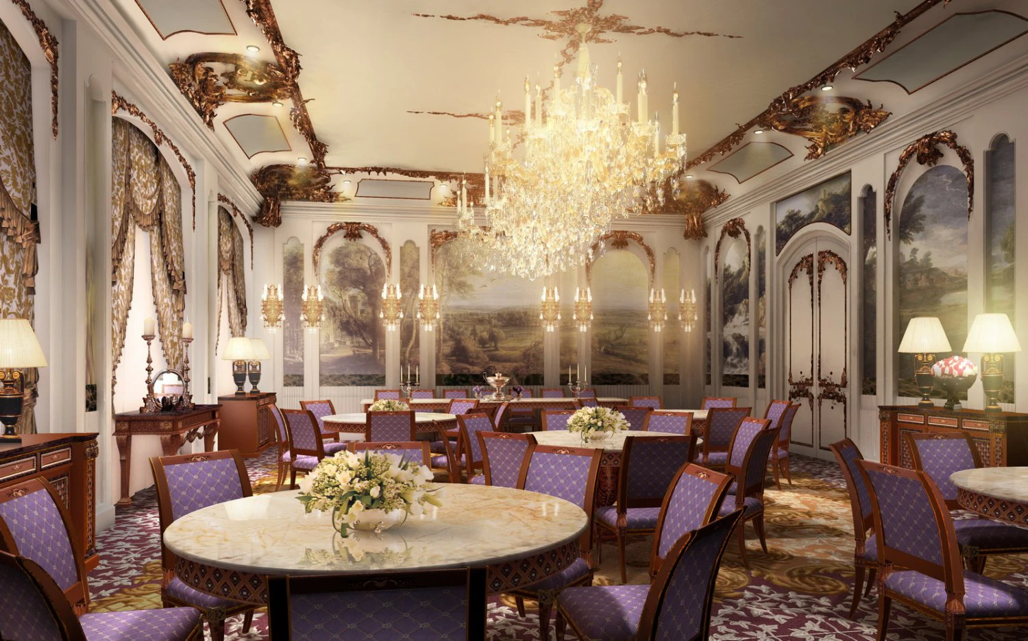 luxury restaurant 01 3D Model .c4d .max .obj .3ds .fbx .stl .blend 