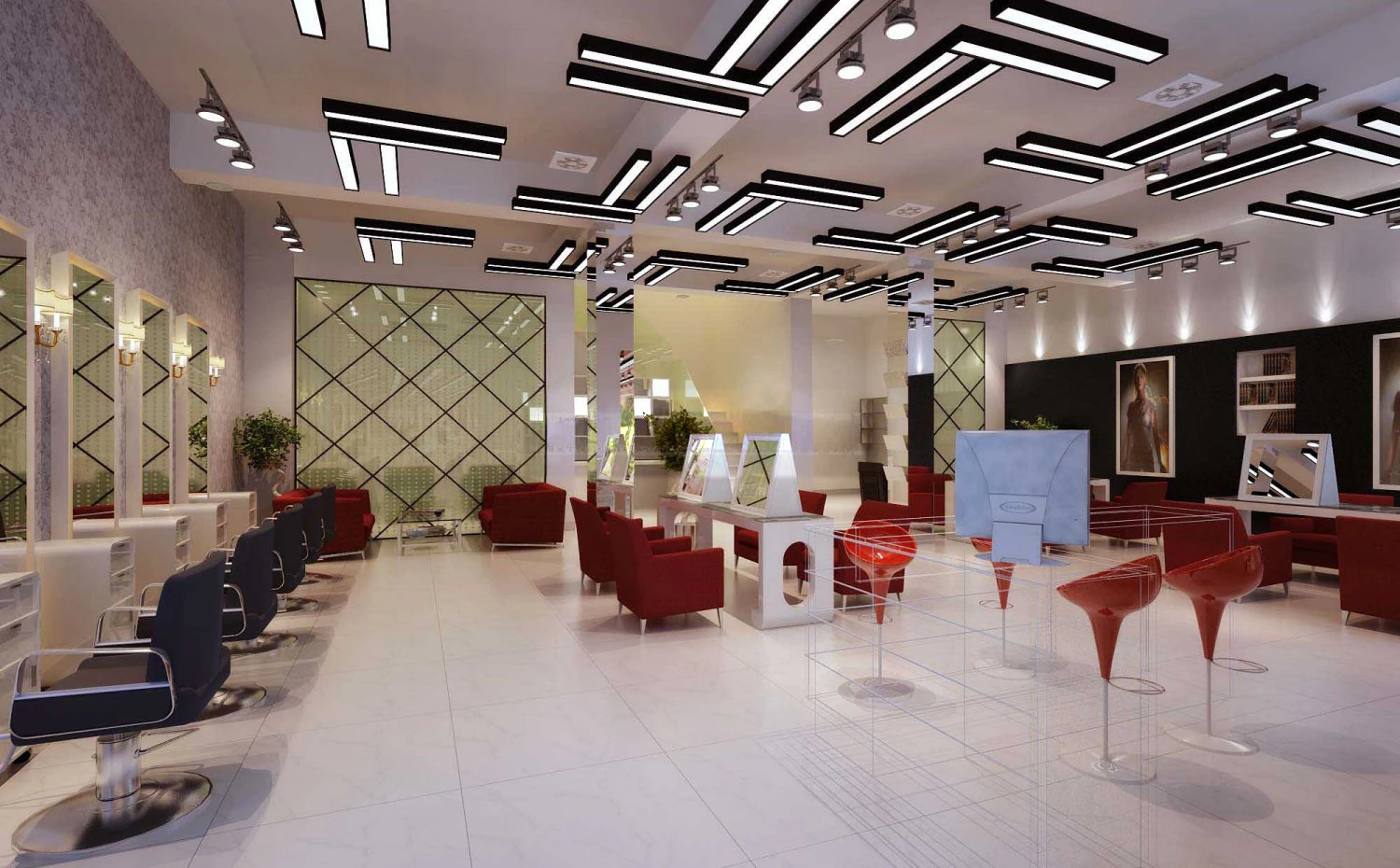 hairdressing room 006 3D Model .c4d .max .obj .3ds .fbx .stl .blend 