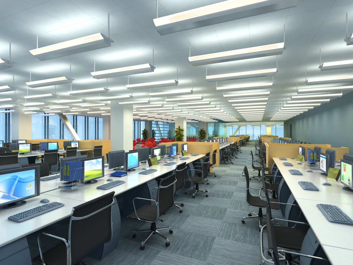 office spaces 057 3D Model .c4d .max .obj .3ds .fbx .stl .blend 