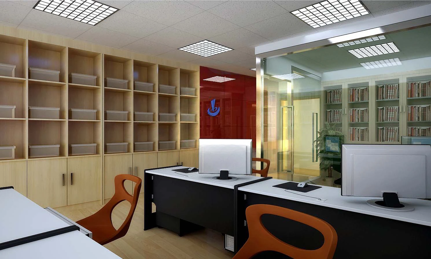 office spaces 075 3D Model .c4d .max .obj .3ds .fbx .stl .blend 