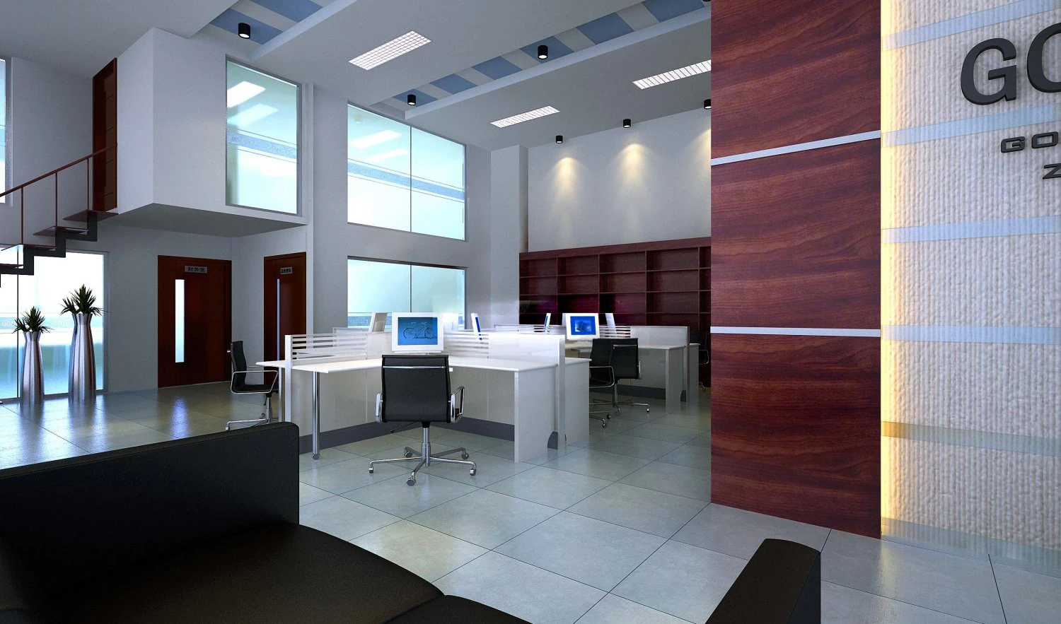 office spaces 069 3D Model .c4d .max .obj .3ds .fbx .stl .blend