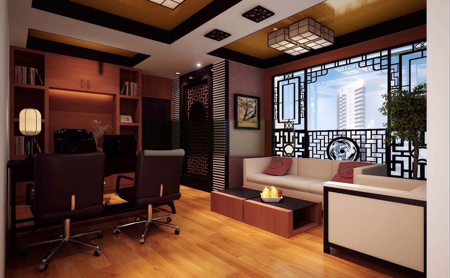 office spaces 074 3D Model .c4d .max .obj .3ds .fbx .stl .blend 