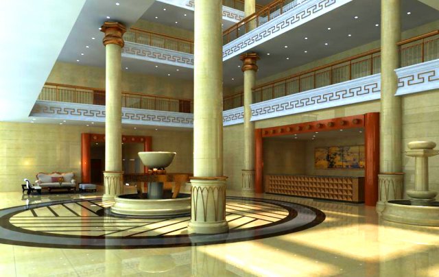 lobby 156 3D Модель .c4d .max .obj .3ds .fbx .stl .blend 