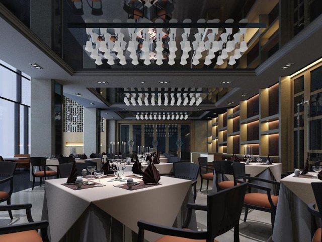 restaurant 038 3D Model .c4d .max .obj .3ds .fbx .stl .blend 