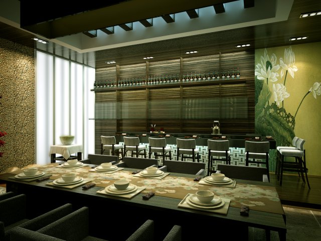 restaurant 044 Modèle 3D .c4d .max .obj .3ds .fbx .stl .blend 