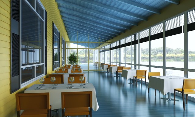 restaurant 042 3D Model .c4d .max .obj .3ds .fbx .stl .blend 