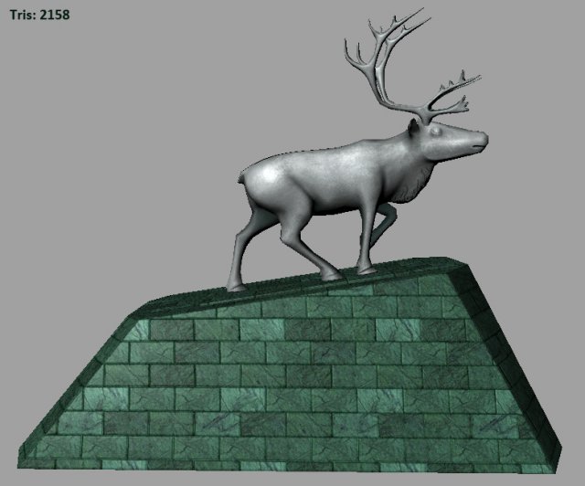 lowpoly model of the statue of a deer in salekhard 3D Model .c4d .max .obj .3ds .fbx .stl .blend 