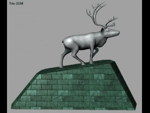 lowpoly model of the statue of a deer in salekhard 3D मॉडल