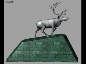 lowpoly model van het standbeeld van een hert in Salekhard 3D Model
