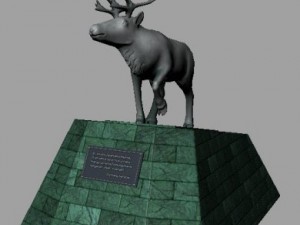 lowpoly model of the statue of a deer in salekhard 3D Model