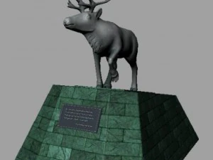 lowpoly model of the statue of a deer in salekhard 3D Model