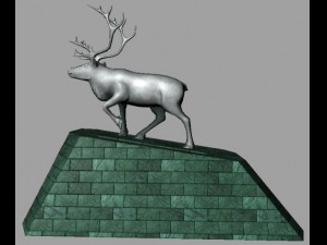 lowpoly model of the statue of a deer in salekhard 3D Model
