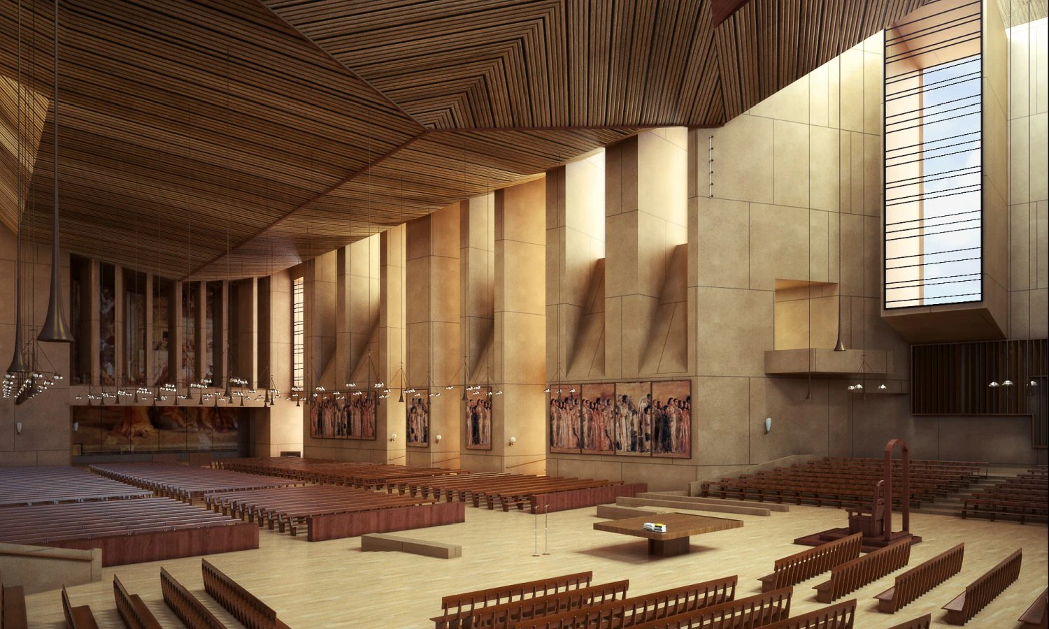 church interior sence 1 3D Model .c4d .max .obj .3ds .fbx .stl .blend