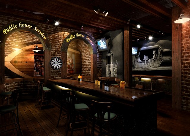 pub bar 01 3D Модель .c4d .max .obj .3ds .fbx .stl .blend 
