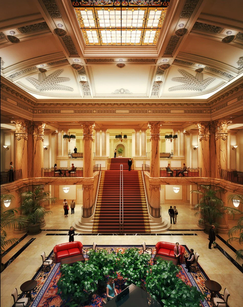 hotel lobby 2 3D Model .c4d .max .obj .3ds .fbx .stl .blend