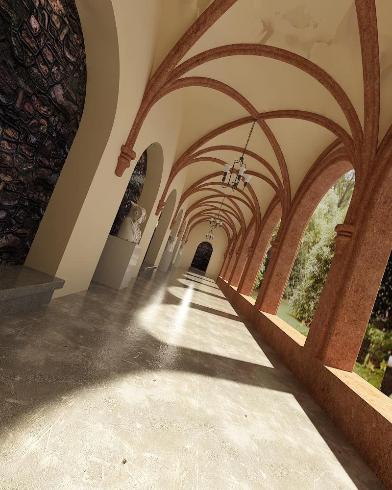 corridor 01 3D Model .c4d .max .obj .3ds .fbx .stl .blend