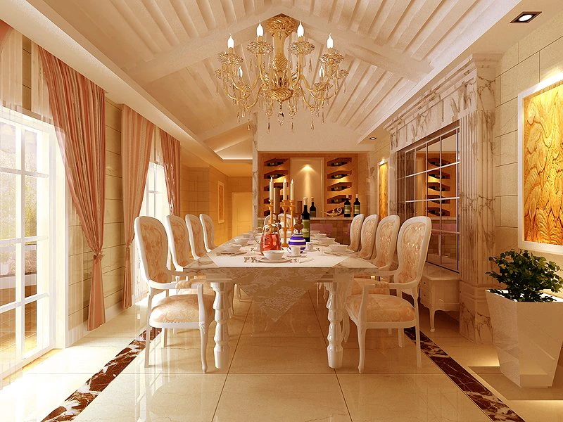 dining hall 3D Model .c4d .max .obj .3ds .fbx .stl .blend 