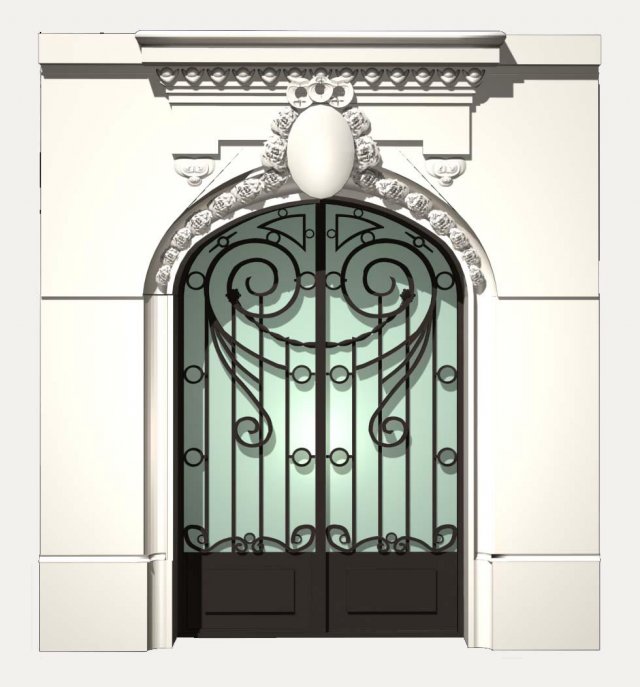 france architecture door001 3D Model .c4d .max .obj .3ds .fbx .stl .blend 
